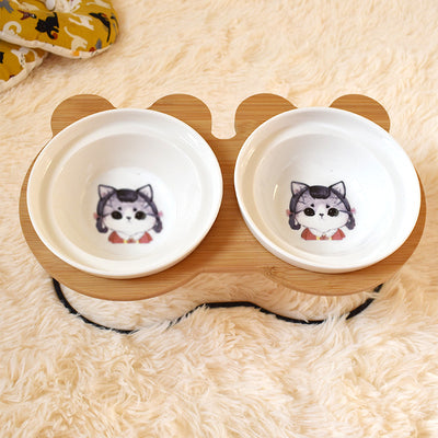 Soporte Protector de Espina para Cuencos de Comida y Agua para Gatos